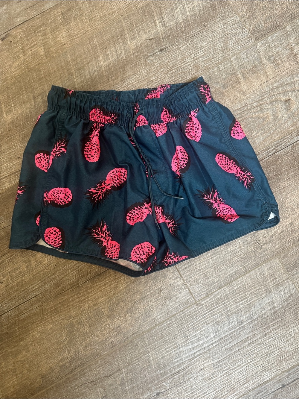 H&M Black Shorts with Pink Pineapple Accent Small
